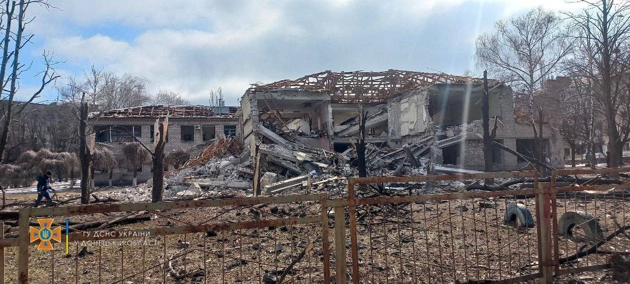 A view shows buildings damaged by shelling in Kramatorsk