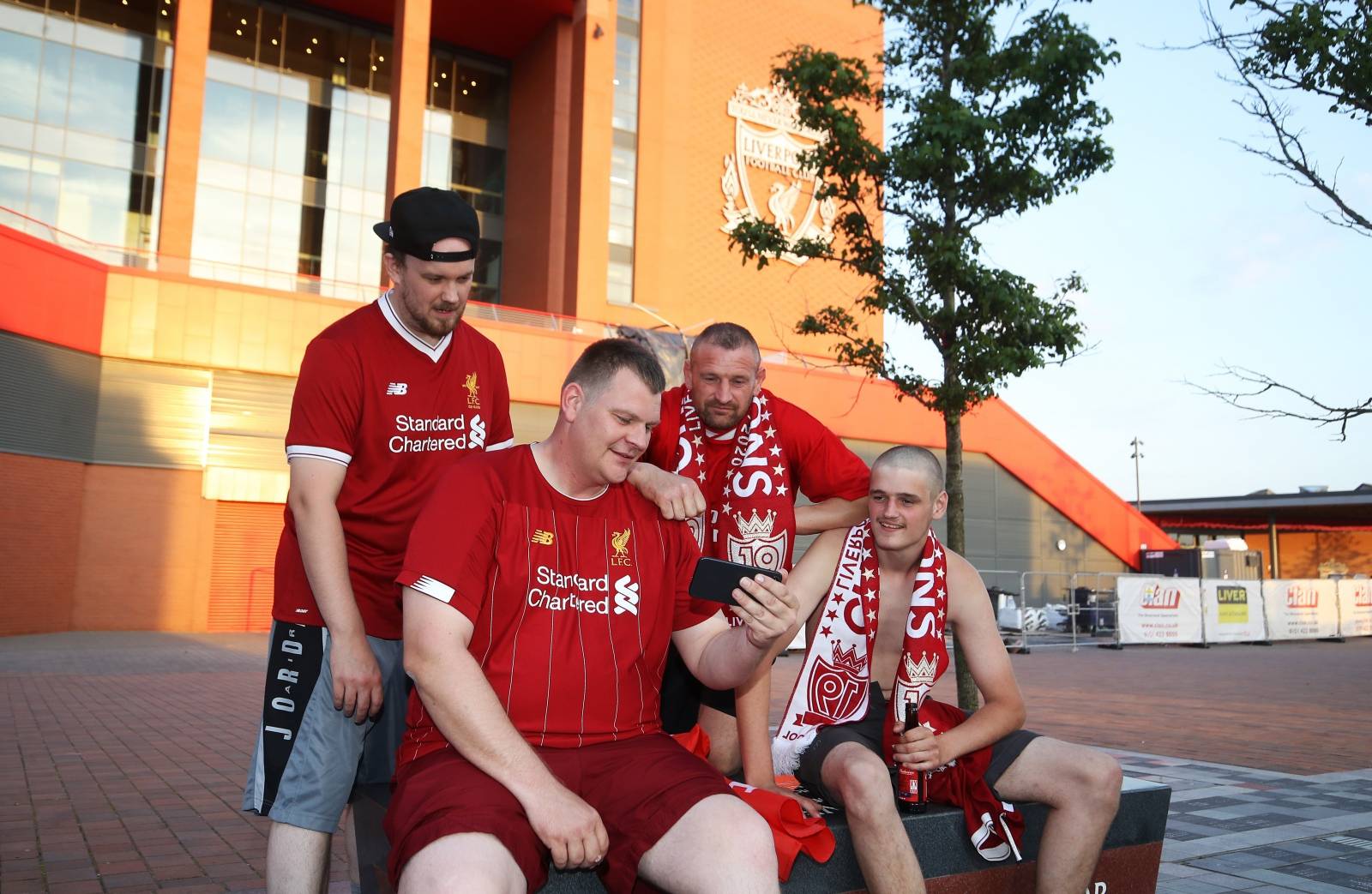 Liverpool fans outside Anfield