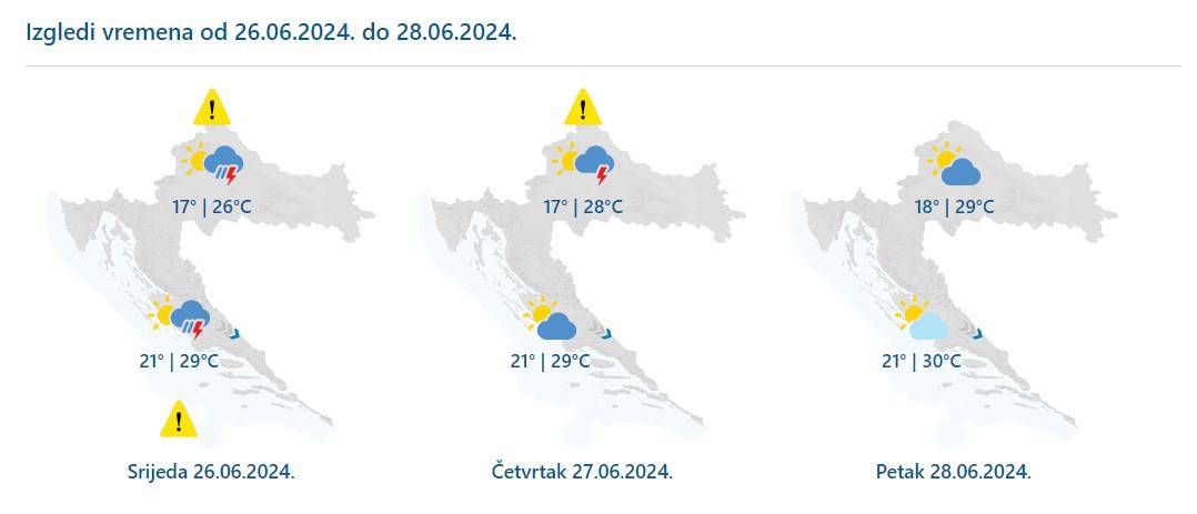 Grmljavinsko nevrijeme diljem Hrvatske, na snazi meteoalarm
