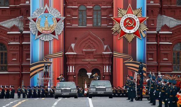 Russian army parade marking the World War II anniversary in Moscow