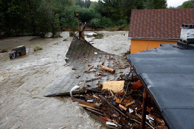 Aftermath of heavy rainfall in Jesenik