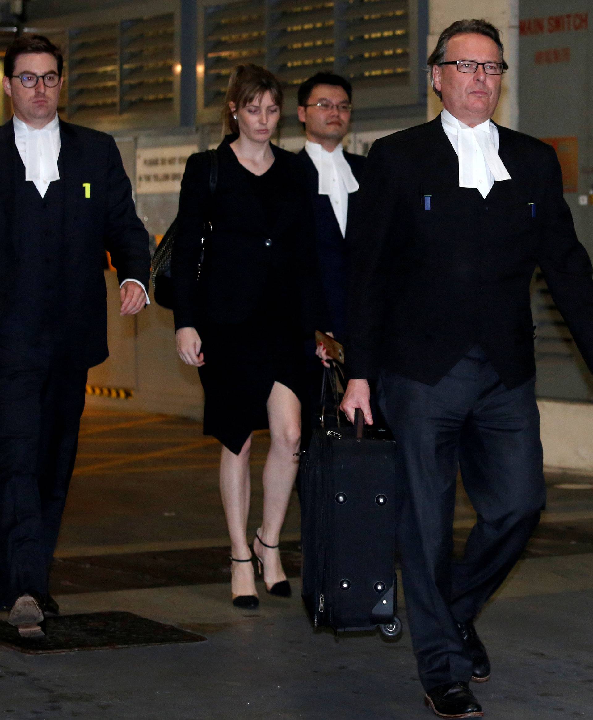 Barrister Tim Owen for British former banker Rurik Jutting leaves the High Court in Hong Kong