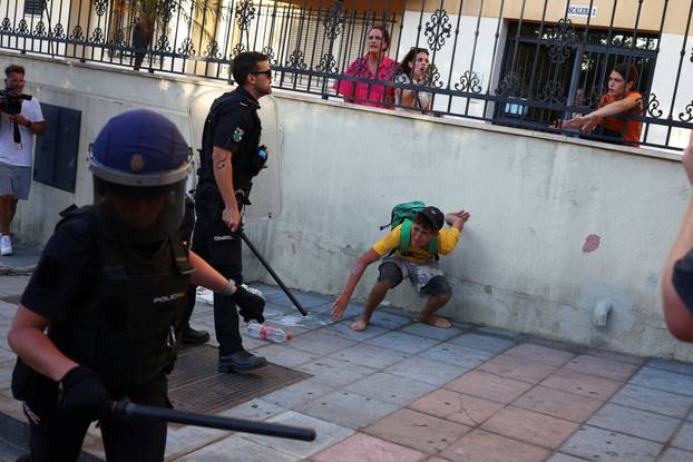 Mass crossings of migrants on foot and by sea from Morocco into Spanish territory, in Ceuta