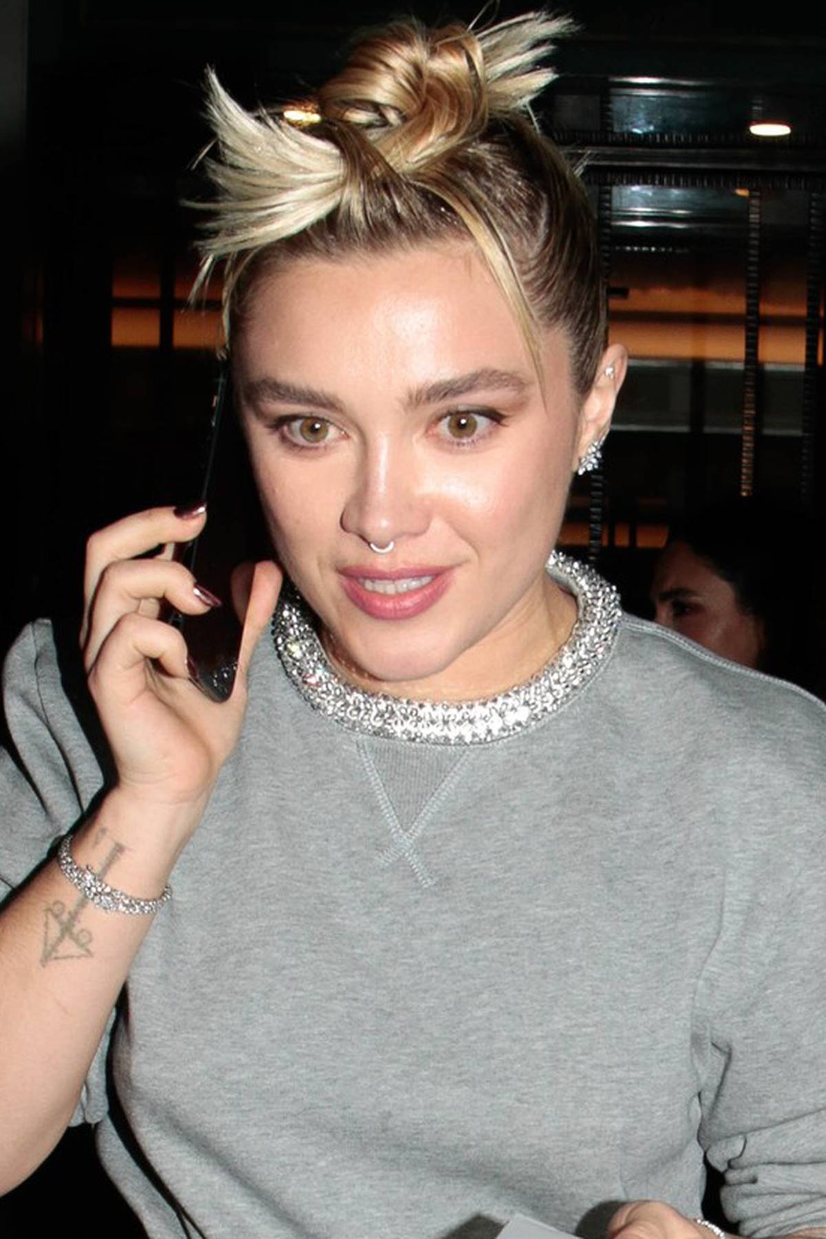 Florence Pugh leaving Valentino dinner at Caviar Kaspia in Paris