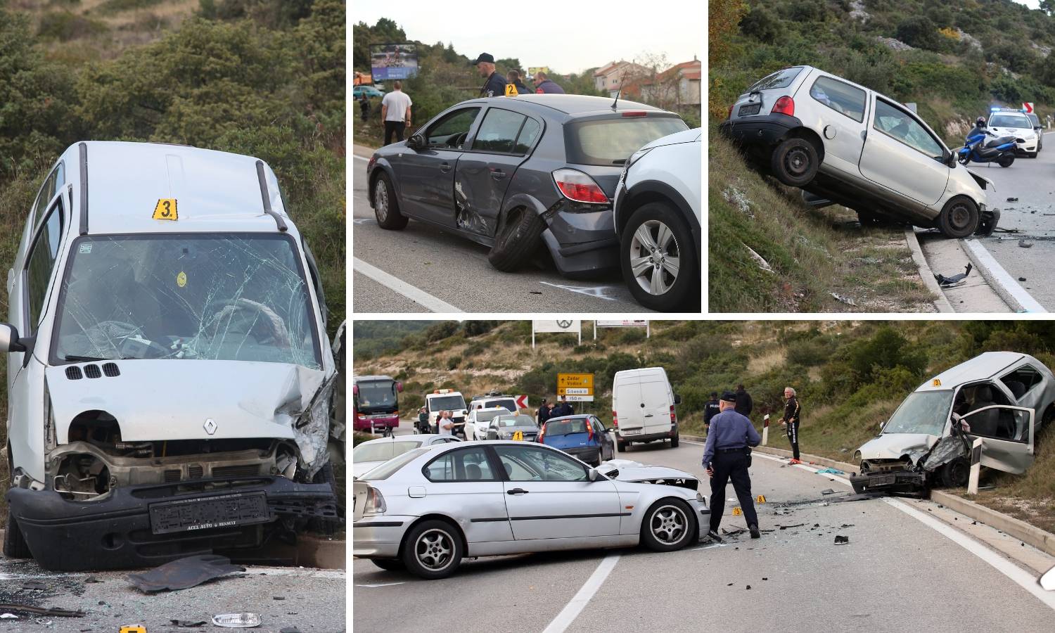 Krš i lom na ulazu u Šibenik: BMW bez pola prednjeg dijela