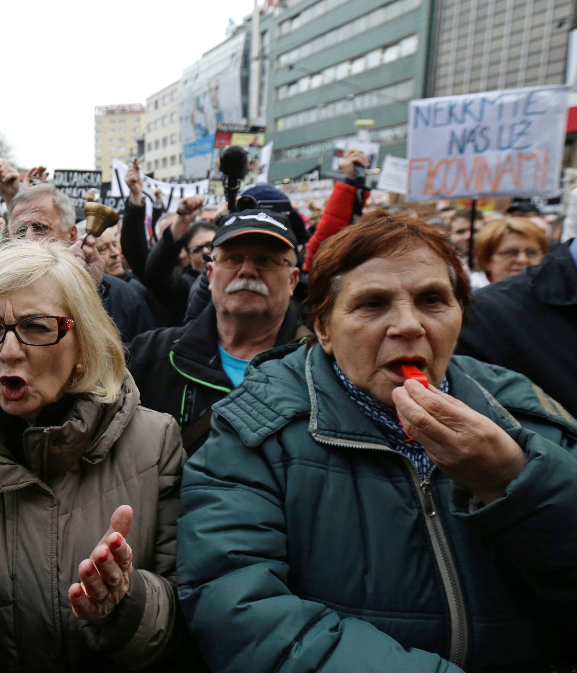 Rally in reaction to the murder of Slovak investigative reporter Jan Kuciak is held in Bratislava