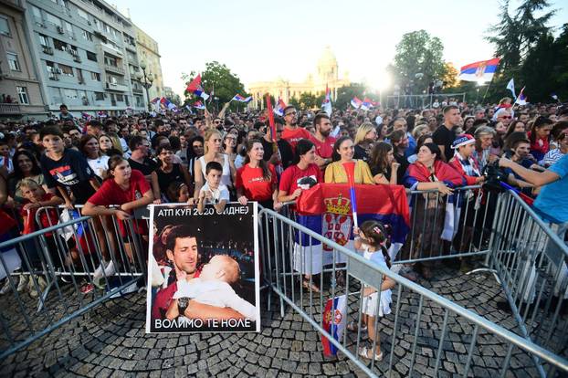 Beograd: Ispred Skupštine grada Beograda organiziran svečani doček srpskih olimpijaca