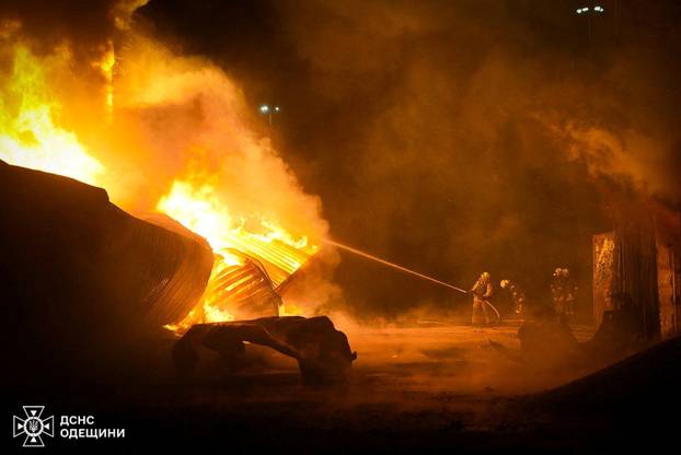 Aftermath of a Russian drone attack in Odesa region