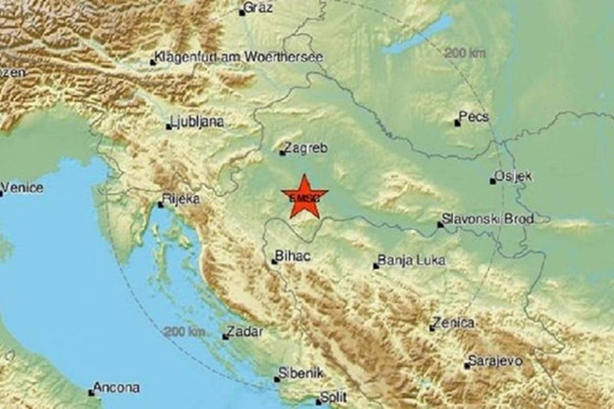 Slab potres kod Petrinje magnitude 2.5 po Richteru