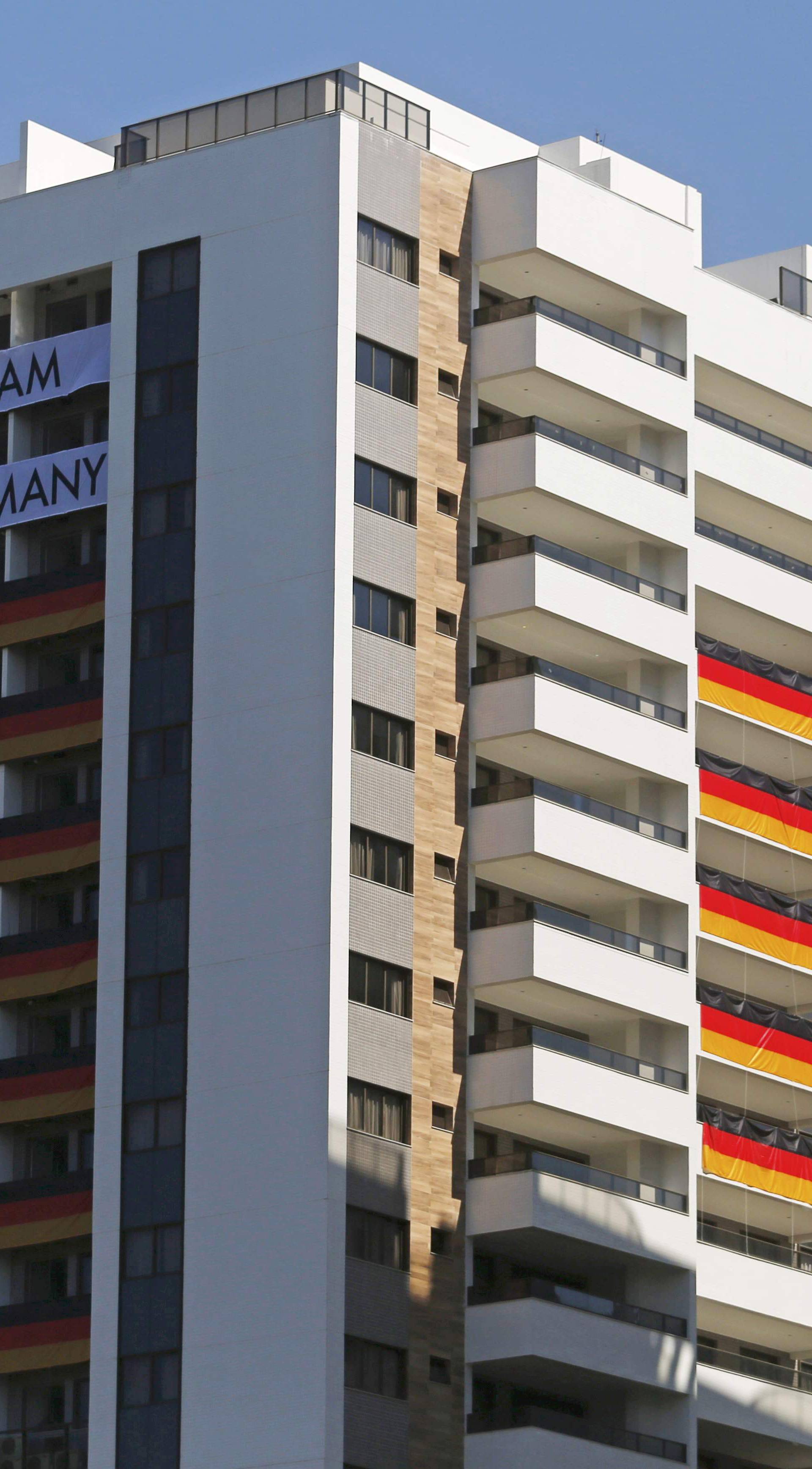 A view of one of the blocks of apartments where Germany's athletes are supposed to stay in Rio de Janeiro