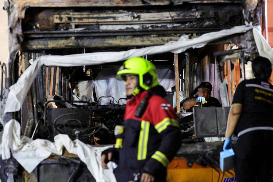 The scene of a multi-vehicle collision, in Bangkok