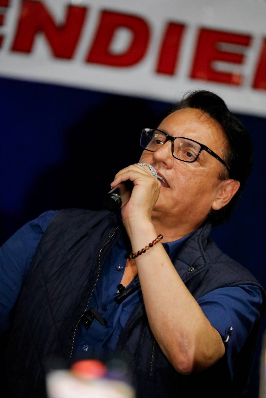 Ecuadorean presidential candidate Fernando Villavicencio campaigns in Quito