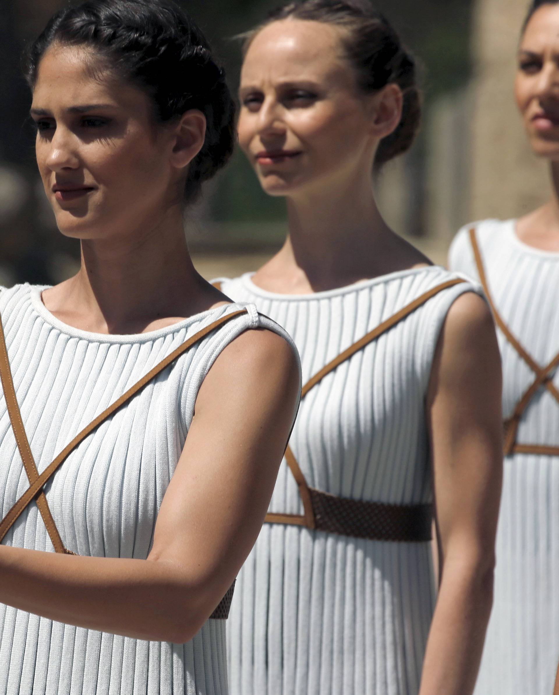 Dress rehearsal for the Olympic flame lighting ceremony for the Rio 2016 Olympic Games takes place at the site of ancient Olympia in Greece