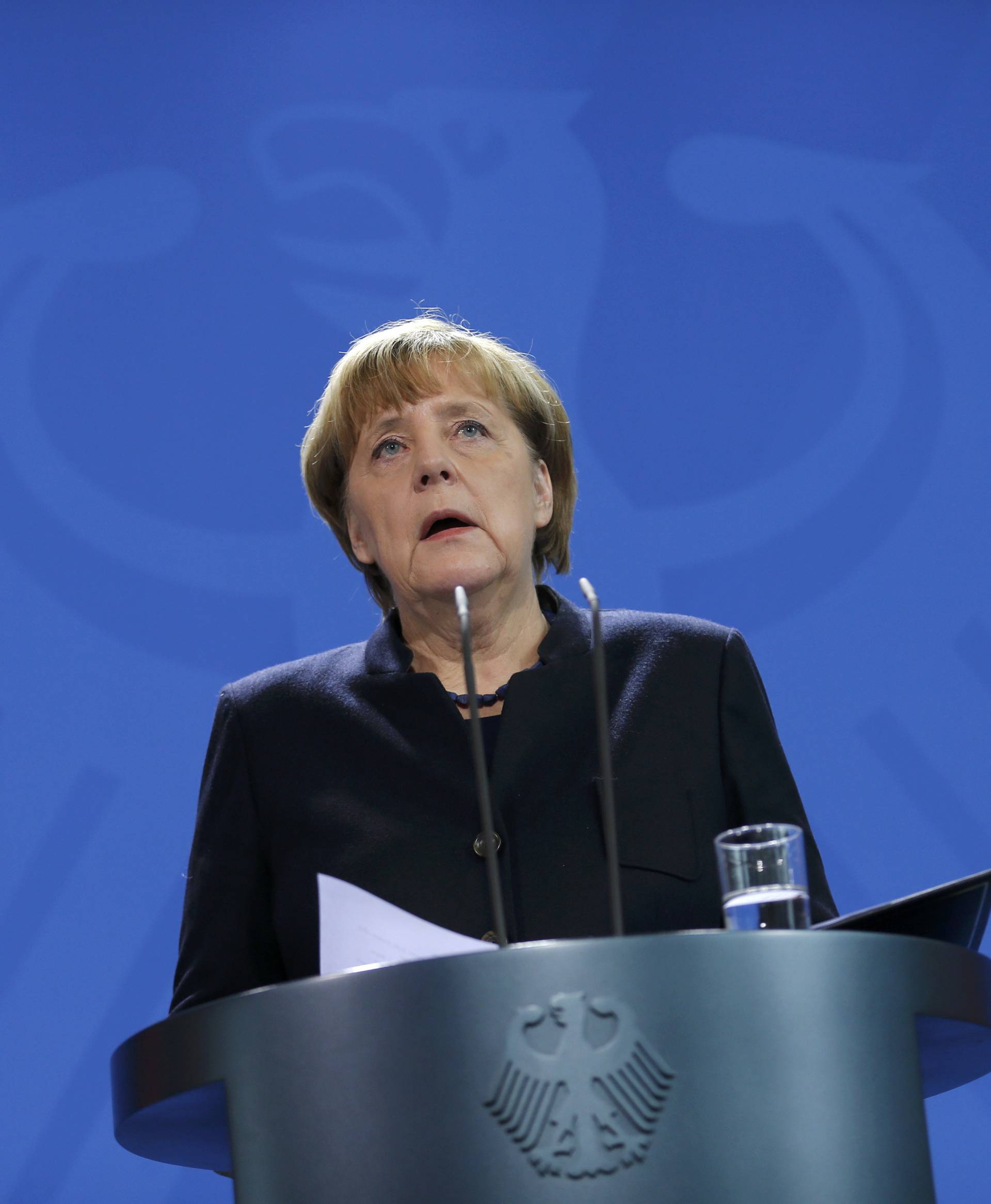 German Chancellor Angela Merkel addresses the media in Berlin