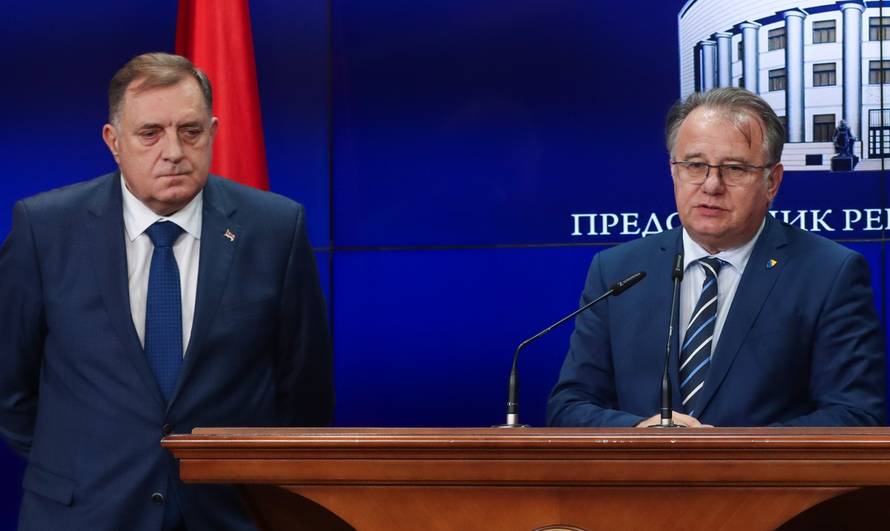 Banja Luka: Milorad Dodik, Dragan Čović i Nermin Nikšić održali su konferenciju za medije nakon sastanka stranaka