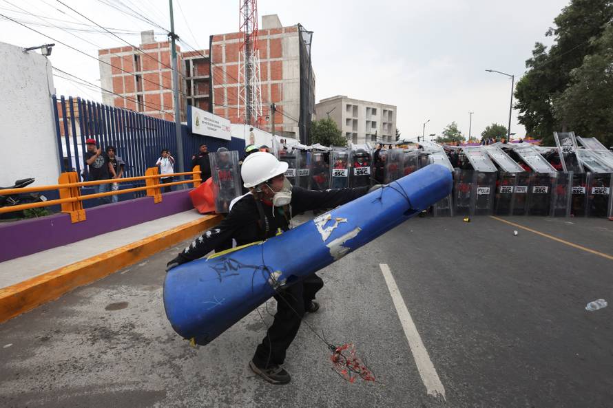 Protest march ahead of the opening match of the 2026 FIFA World Cup, in Mexico City