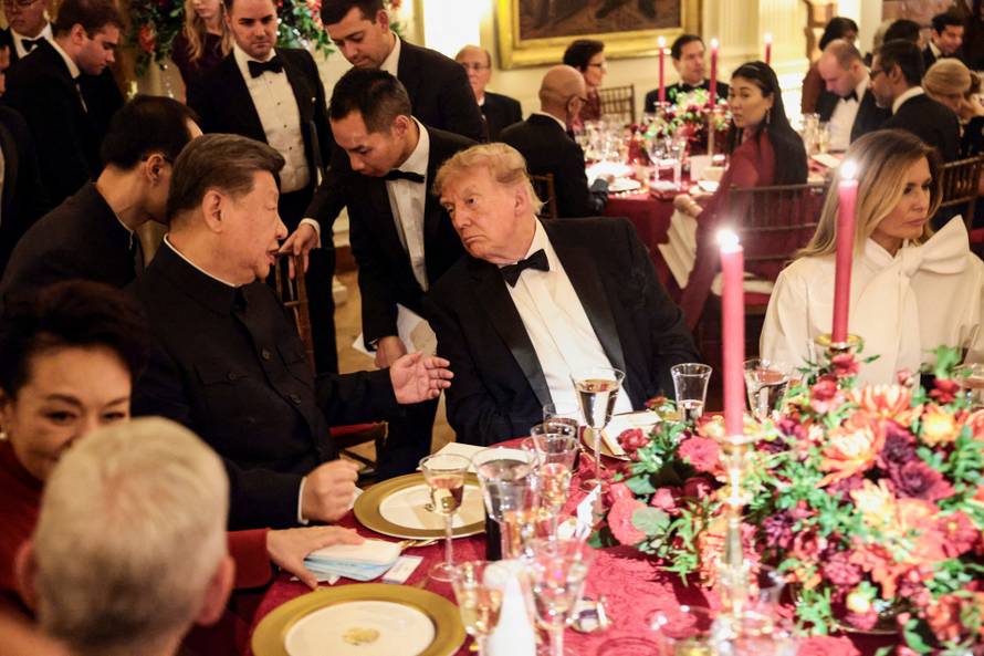 US President Donald Trump hosts state dinner for China's President Xi Jinping at the White House in Washington, D.C.