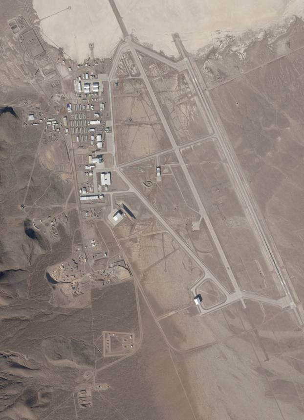 A satellite image shows Area 51 airbase in Nevada
