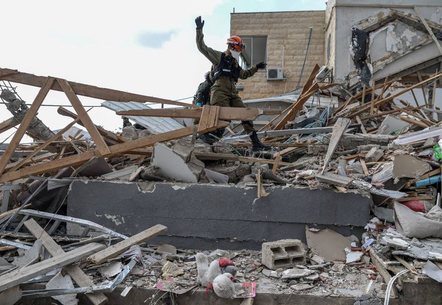 Aftermath of an Iranian strike in Beit Shemesh