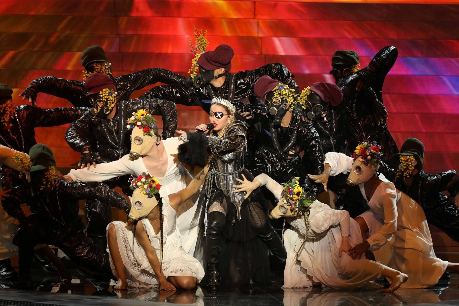 Madonna performs during a guest appearance at the Grand Final of the 2019 Eurovision Song Contest in Tel Aviv, Israel