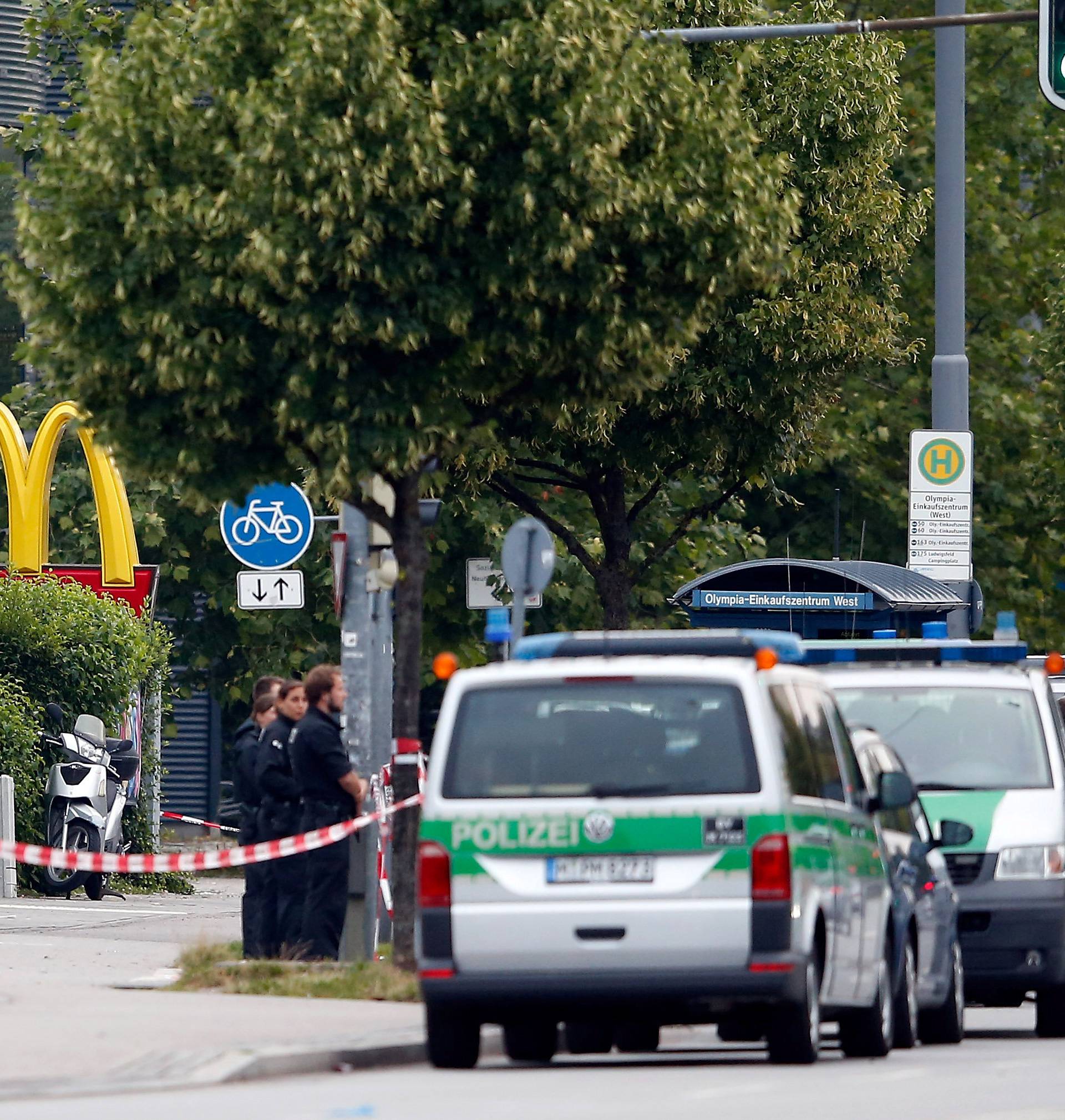The entrance of a McDonalds restaurant is seen near the Olympia shopping mall, where yesterday's shooting rampage started, in Munich