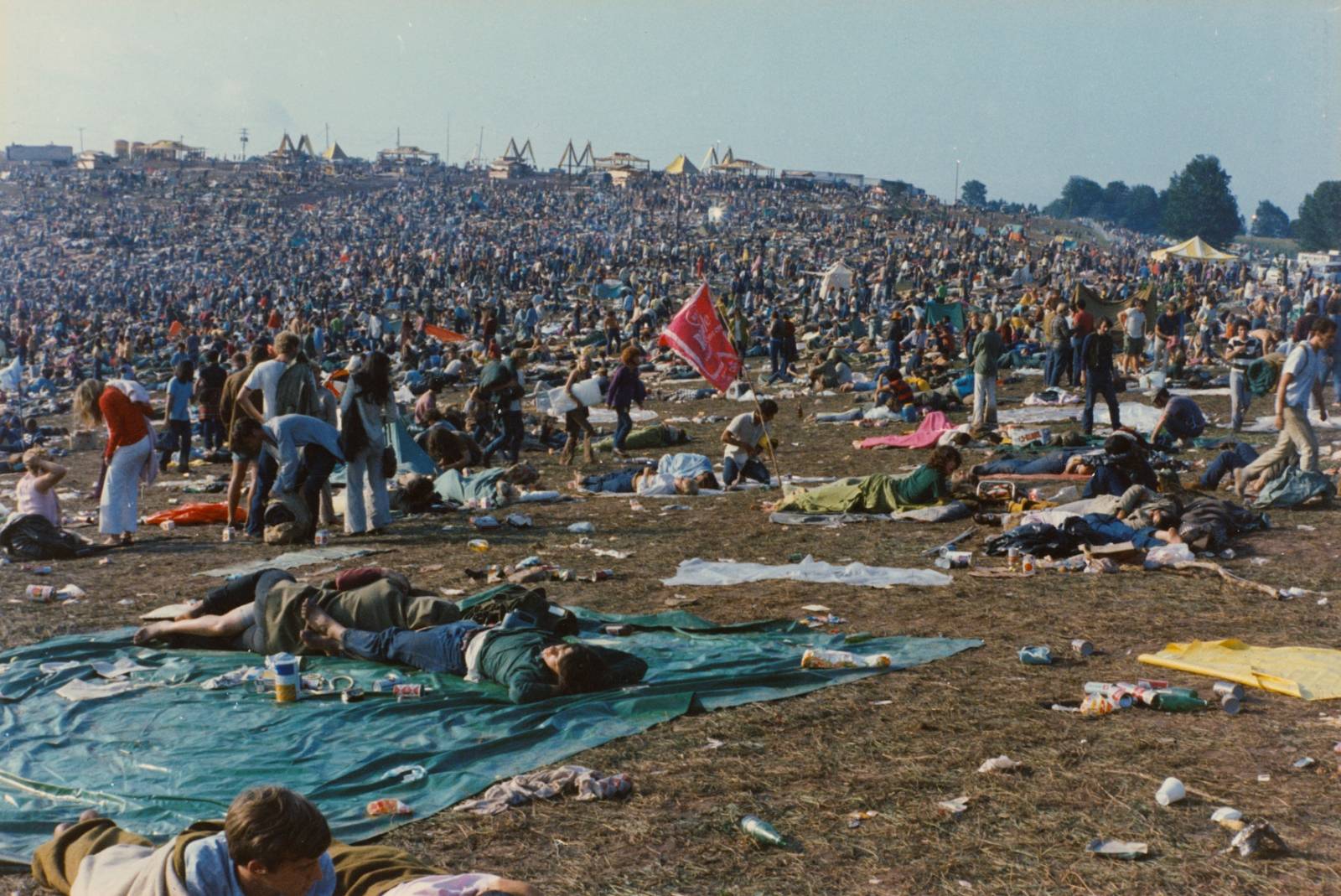 Attendees at the Woodstock Music Festival in August 1969, Bethel, New York, U.S. in this handout image.