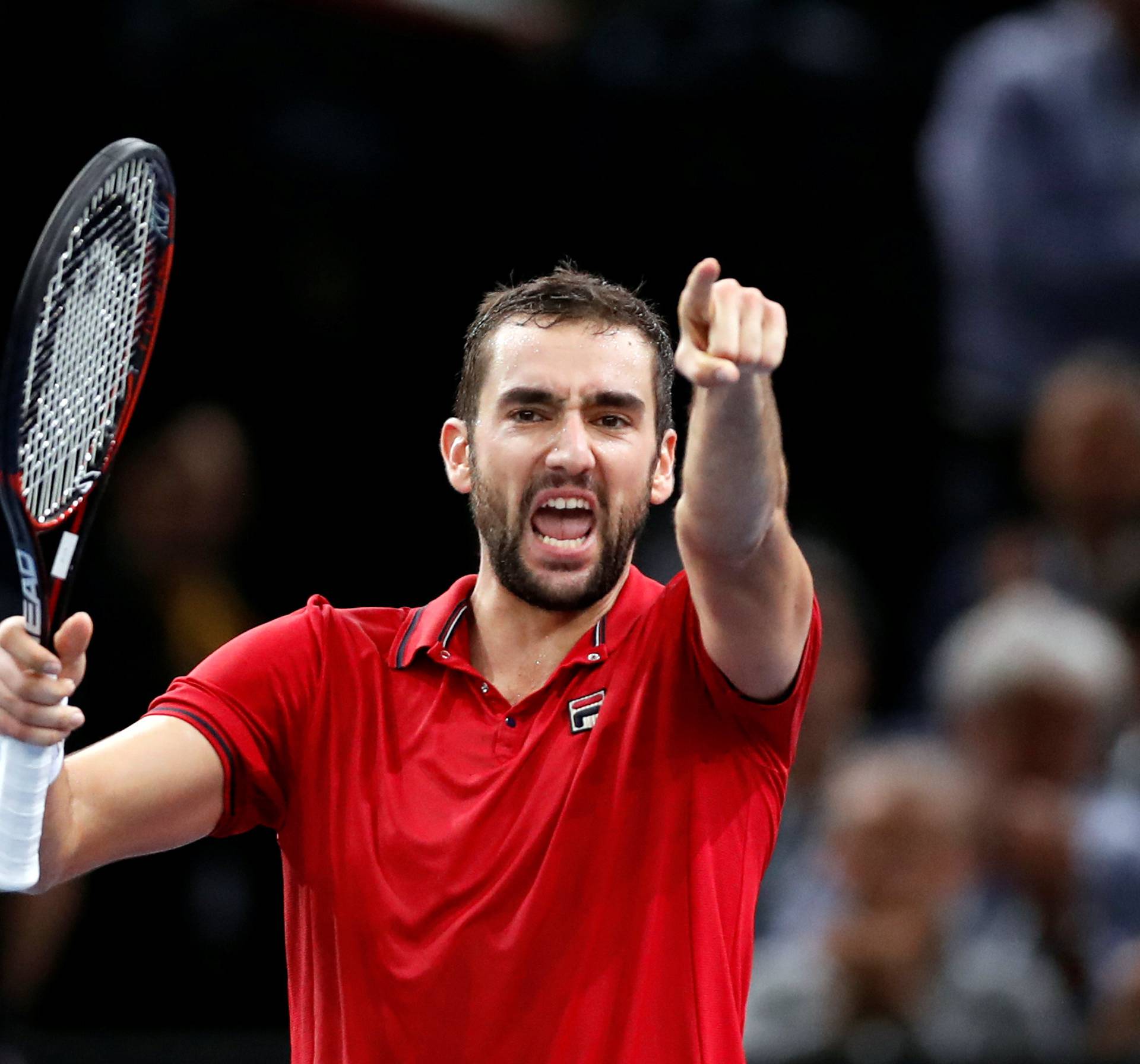 Tennis - Paris Masters tennis tournament men's singles quarterfinals - Novak Djokovic of Serbia v Marin Cilic of Croatia