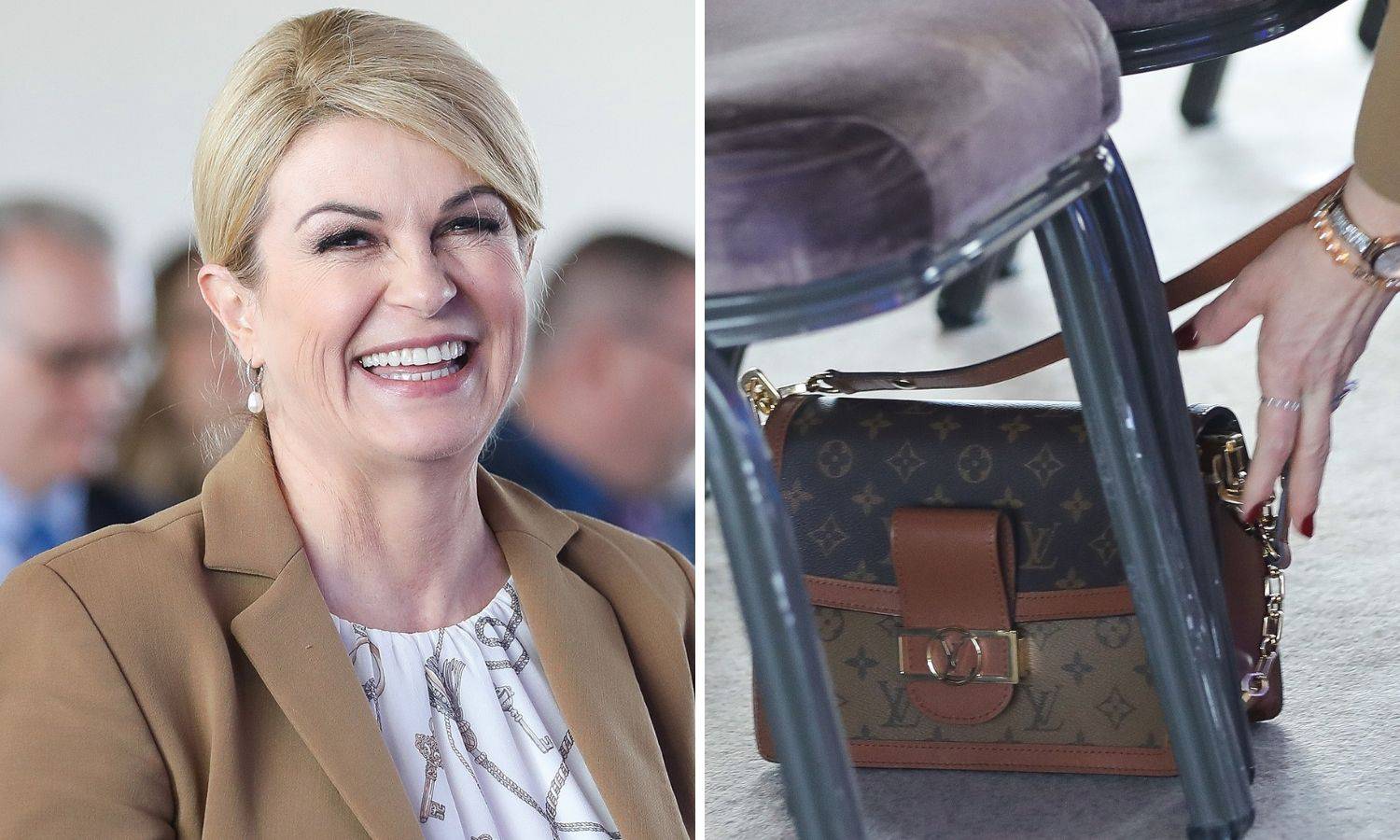 FOTO Kolinda u Zagrebu gurnula je pod stolicu torbicu od 3000 €