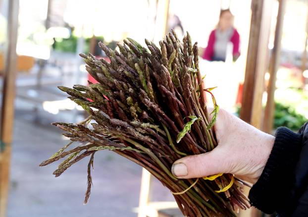 Šibenik:Prve ovogodišnje šparoge na tržnici