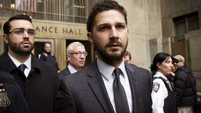 FILE PHOTO --  Actor Shia LaBeouf exits the Manhattan Criminal Courthouse following an appearance in New York