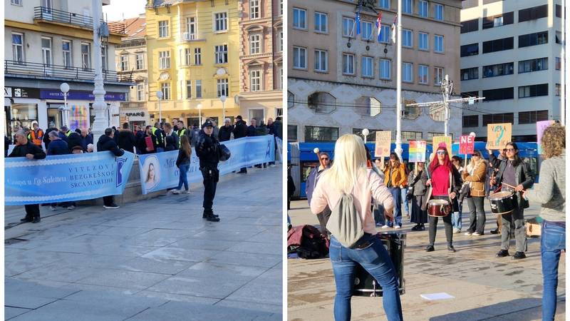 Molitelji opet na zagrebačkom Trgu. Tu je i kontraprosvjed: 'Klečite u svojoj spavaćoj sobi'