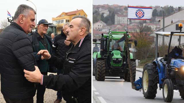 Zastava Hajduka, traktori, Miro Bulj i Marko Skejo: U Drnišu prosvjedovali poljoprivrednici