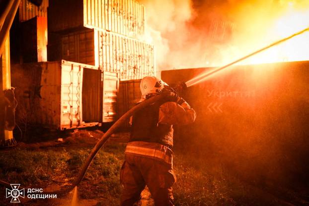 Aftermath of a Russian drone attack in Odesa region