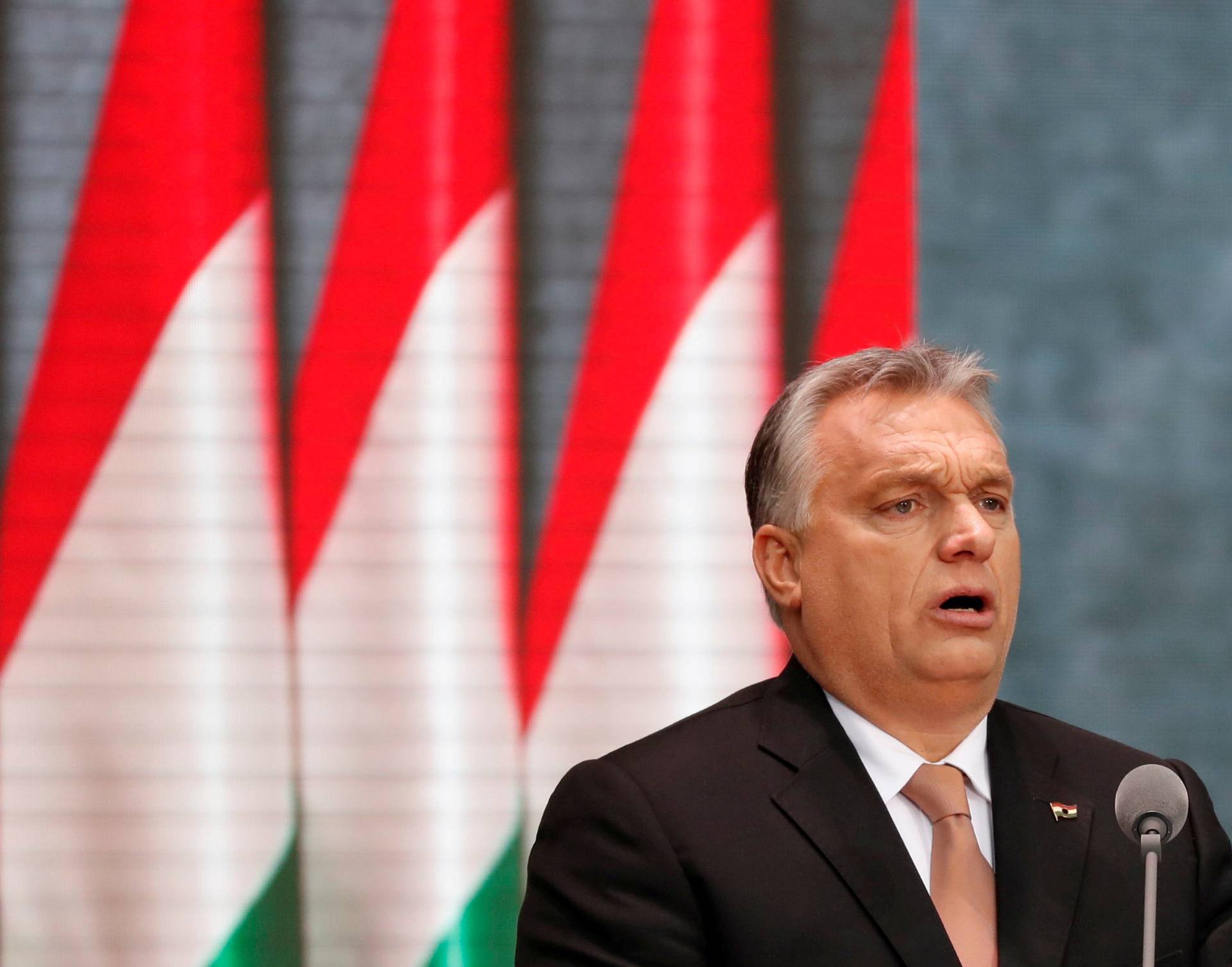 FILE PHOTO: Hungarian Prime Minister Viktor Orban delivers a speech during the celebrations of the anniversary of the Hungarian Uprising of 1956, in Budapest