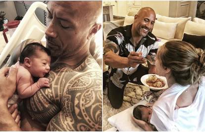 Tako to radi Dwayne The Rock: On hrani nju, a ona doji bebicu