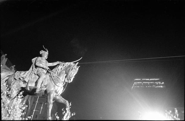 Zagreb: Svečano otkrivanje spomenika banu Josipu Jelačiću na istoimenom trgu, 15.10.1990.