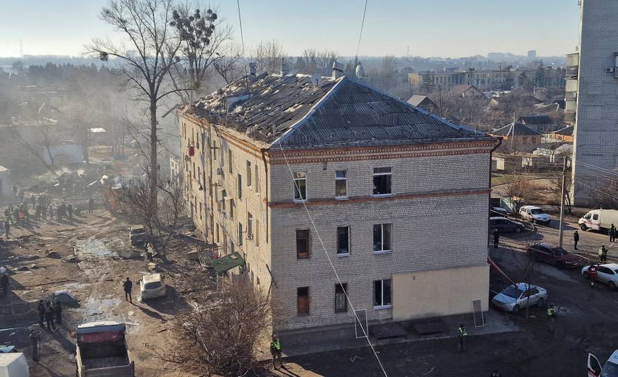 Aftermath of a Russian missile strike in Kharkiv