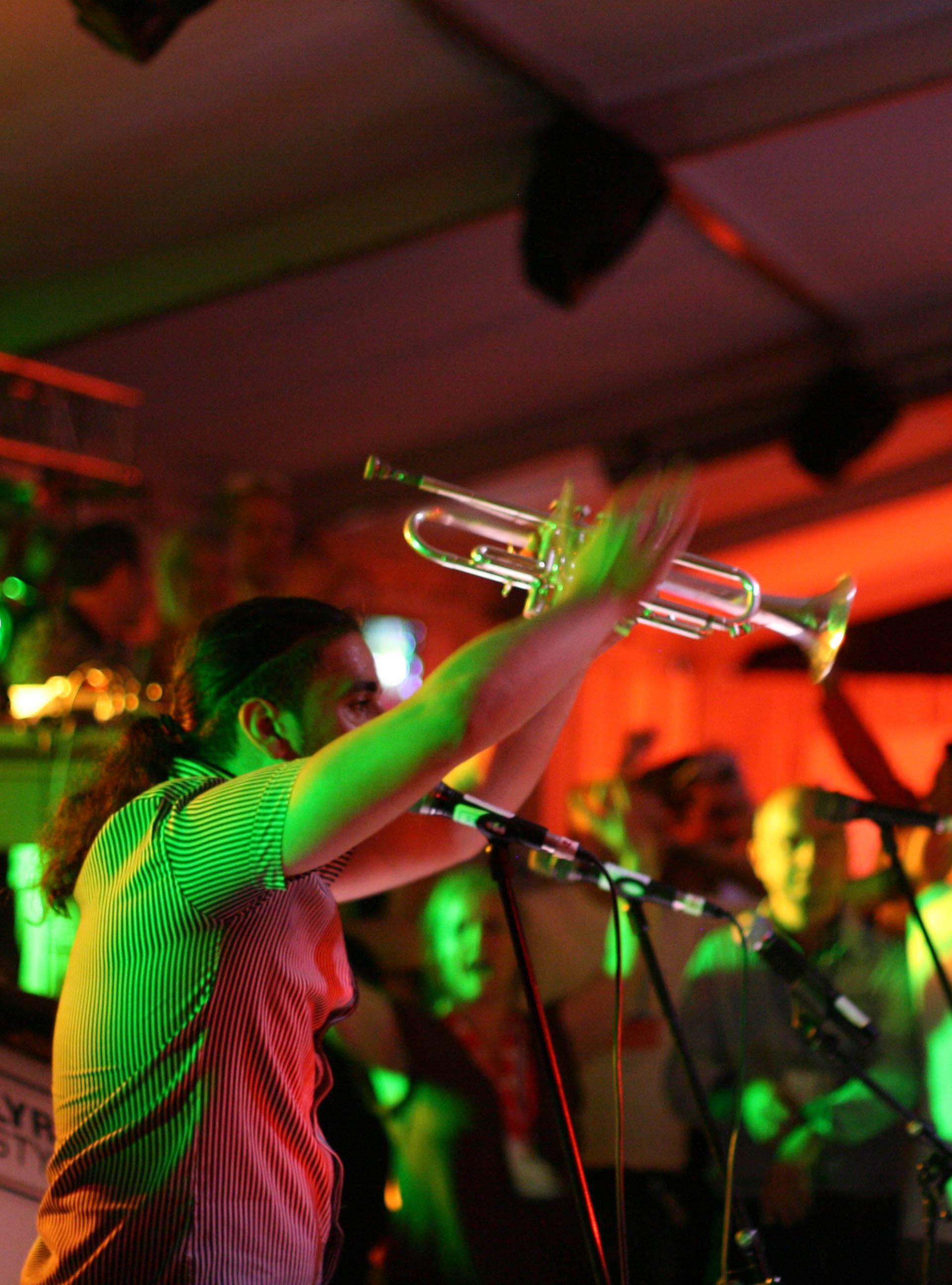 Slavic brass band creating a party in Hungary