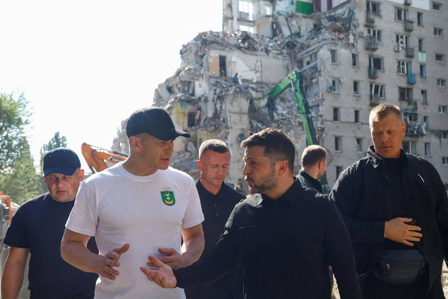 Aftermath of a Russian missile and drone attack in Kyiv