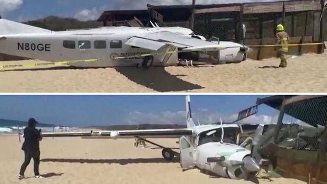 VIDEO Avion se razbio na plaži u Meksiku, zabili se u utočište za kornjače. Poginuo je muškarac