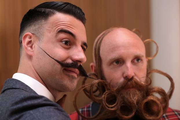 People take part in the international World Beard and Moustache Championships in Antwerp