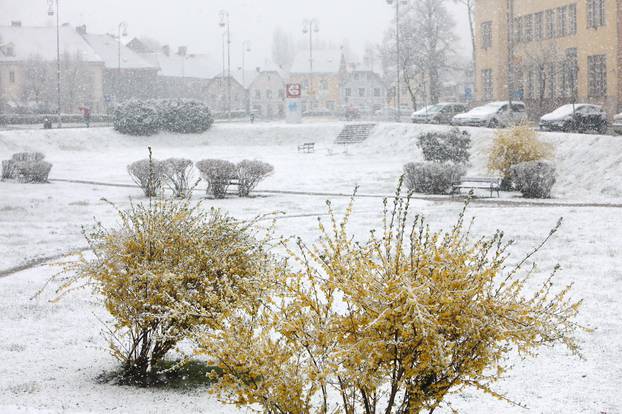 Karlovac: U jutarnjim satima počeo padati gusti snijeg