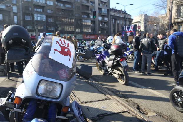 Beograd: Više od 300 motorista pridružilo se studentima u današnjoj blokadi 