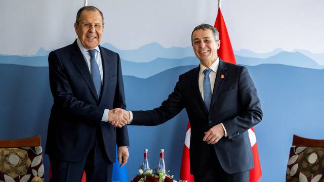 Russian Foreign Minister Sergei Lavrov at the US-Russia summit in Geneva