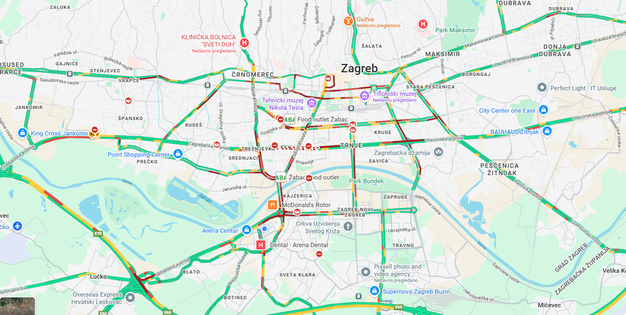 Prometni kaos u Zagrebu: Zbog zatvorene Slavonske avenije nastale su ogromne gužve...
