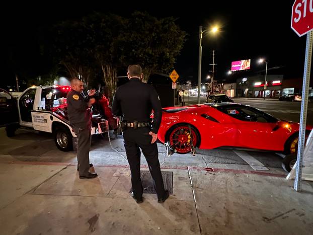 *EXCLUSIVE* A Ferrari that belongs to Kodak Black and Gunna's friends pictured with bullet holes!