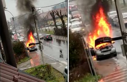 VIDEO U Zagrebu  gorio auto: 'Jako sam se preplašio'