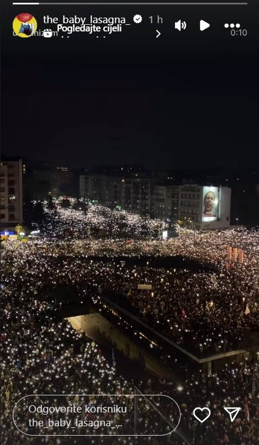 Baby Lasagna podržao je veliki prosvjed studenata u Srbiji...
