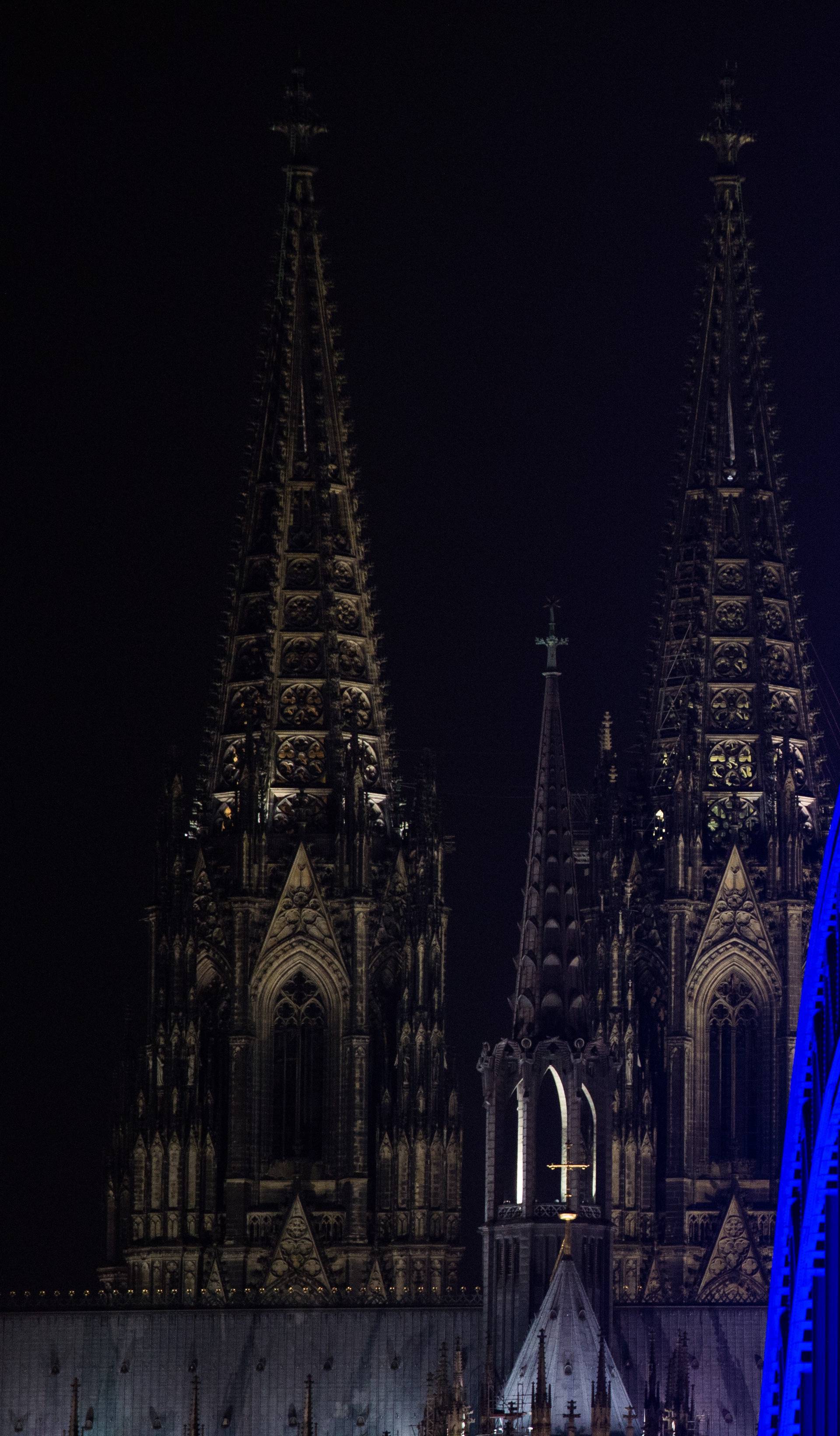 Bridge in Cologne illuminated