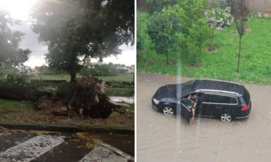 Oluja u Hrvatskoj čupala stabla i poplavila ulice, bilo je i tuče...